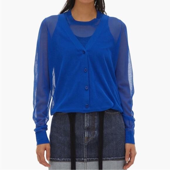 Helmut Lang Double Layer top azurite blue - L - Picture 1 of 14